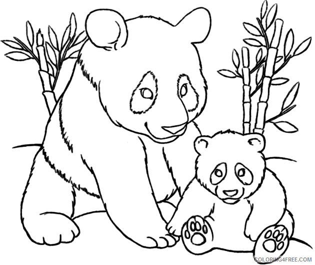 panda coloring pages mom and baby Coloring4free - Coloring4Free.com