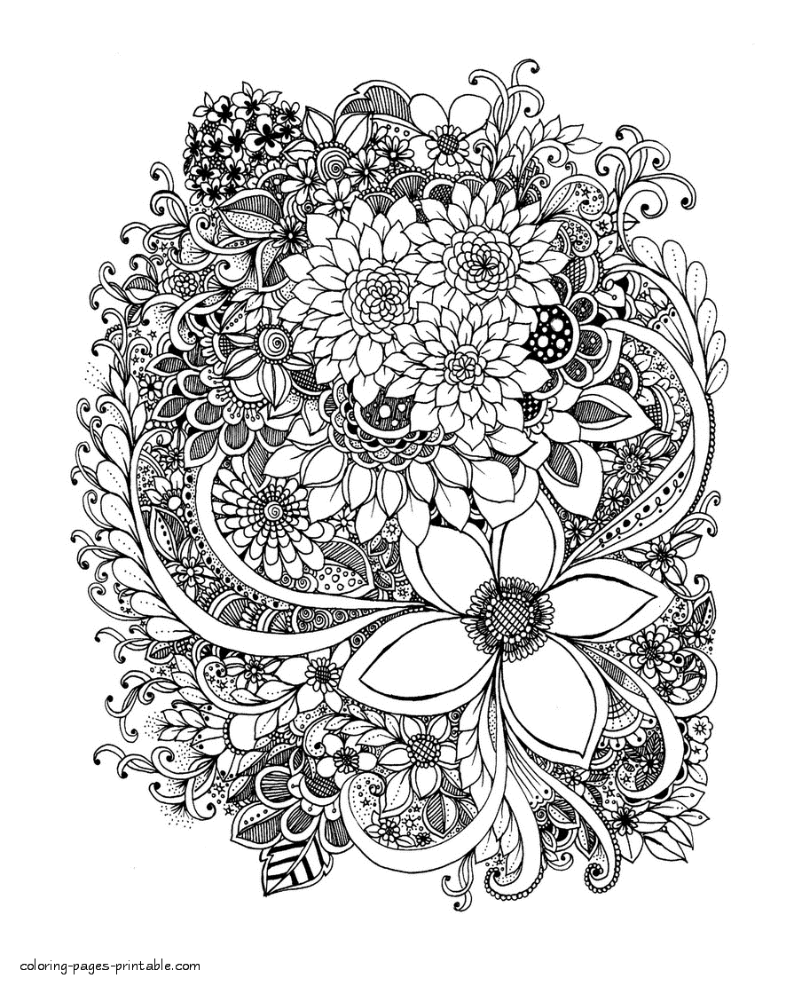 Free Adult Coloring Pages Flowers    COLORING PAGES PRINTABLE.COM ...