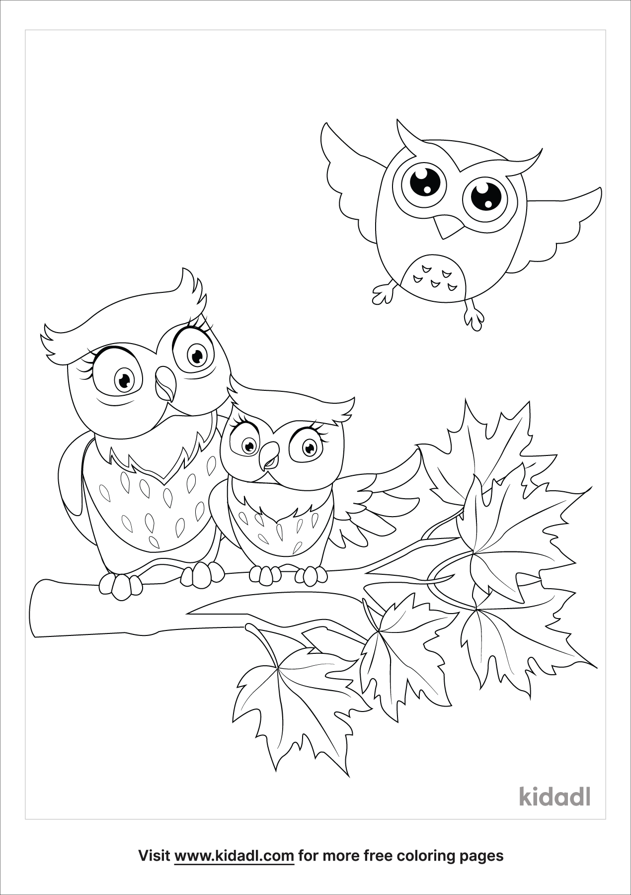 Owl And Babies Coloring Pages | Free Birds Coloring Pages | Kidadl