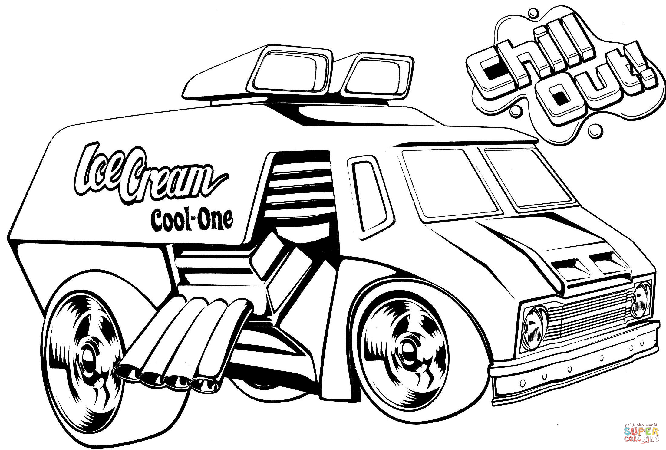 Hot Wheels Ice Cream Truck coloring page | Free Printable Coloring ...