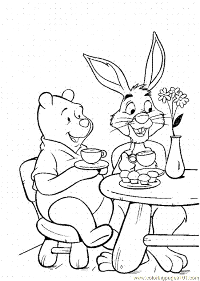 Pooh And Rabbit Coloring Pages | Cooloring.com