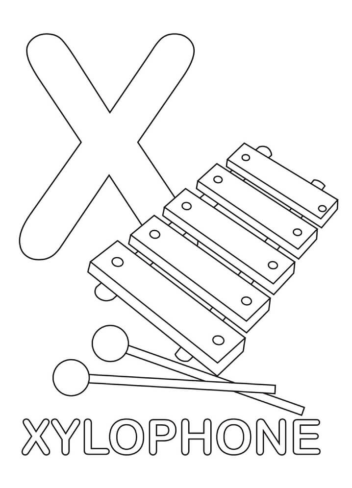 Xylophone Letter X 2 Coloring Page - Free Printable Coloring Pages for Kids