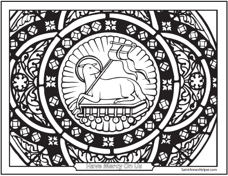Easter Coloring Picture ❤️ Catholic Easter Coloring Page Lamb of God