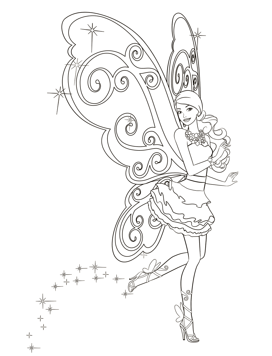 Coloring page - Barbie fairy
