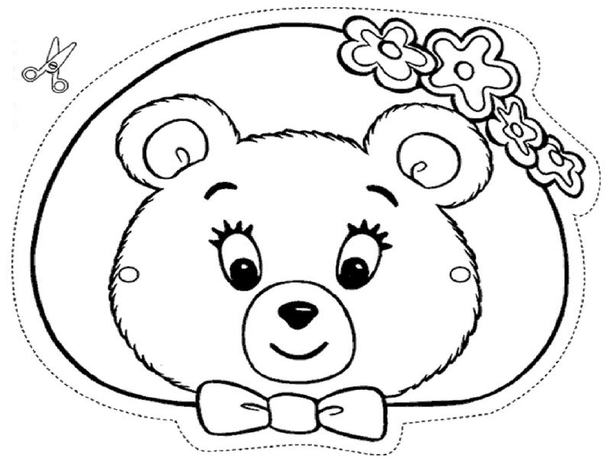 Teddy Bear Mask coloring page - free printable coloring pages on coloori.com