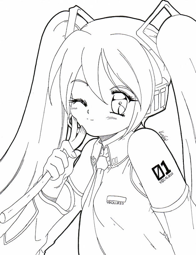 Hatsune Miku Coloring Pages at GetDrawings.com | Free for ...