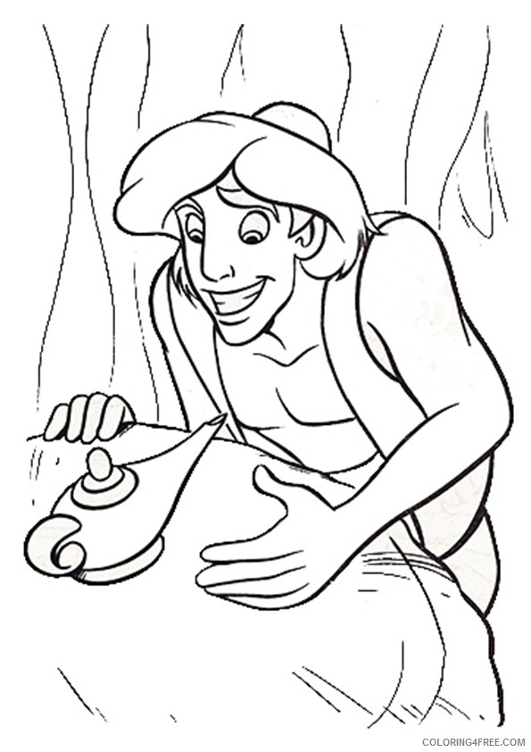 aladdin coloring pages magic lamp Coloring4free ...