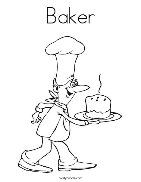 Baker Coloring Page - Twisty Noodle