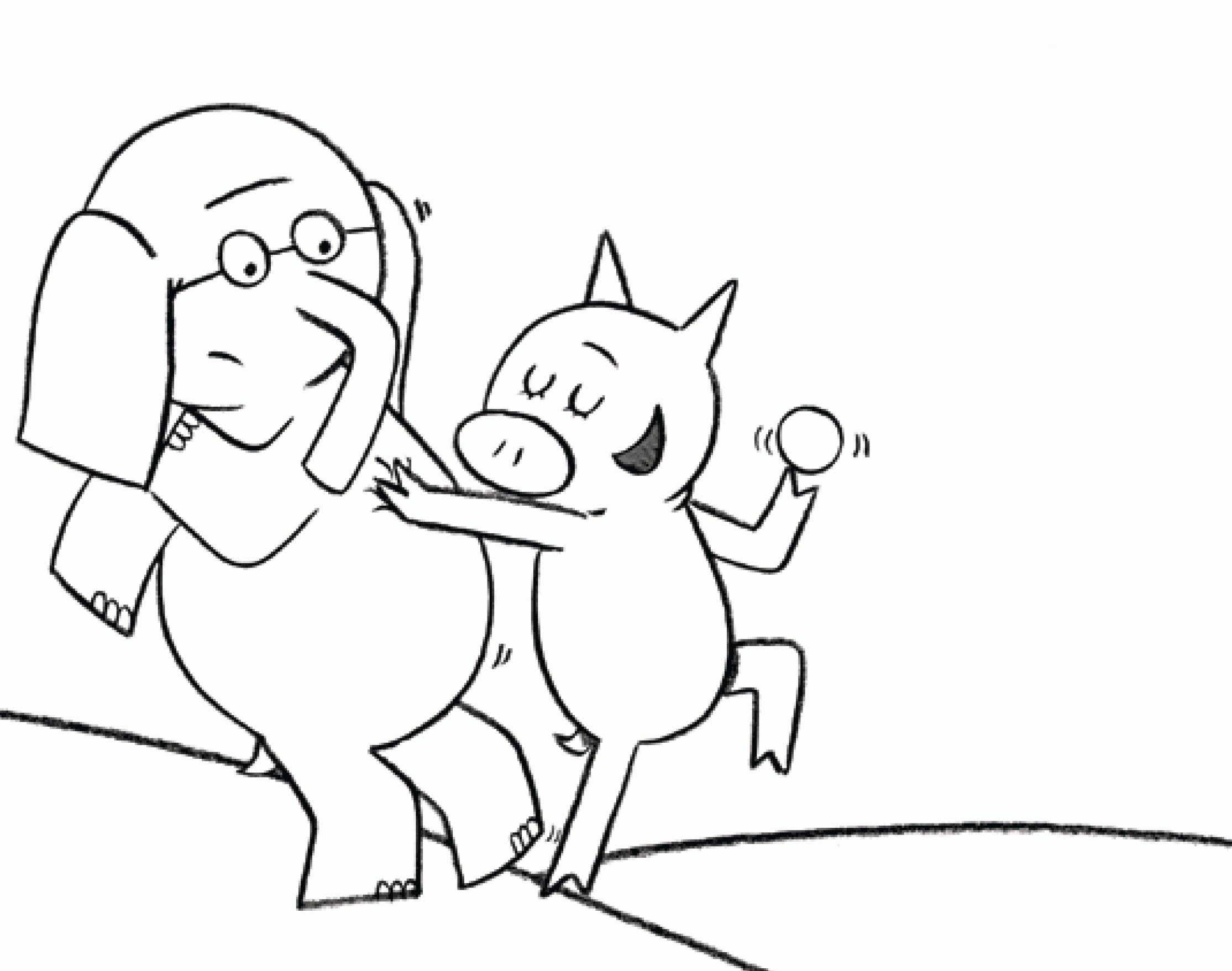 Elephant And Piggie Coloring Pages Elephant And Piggie Coloring ...
