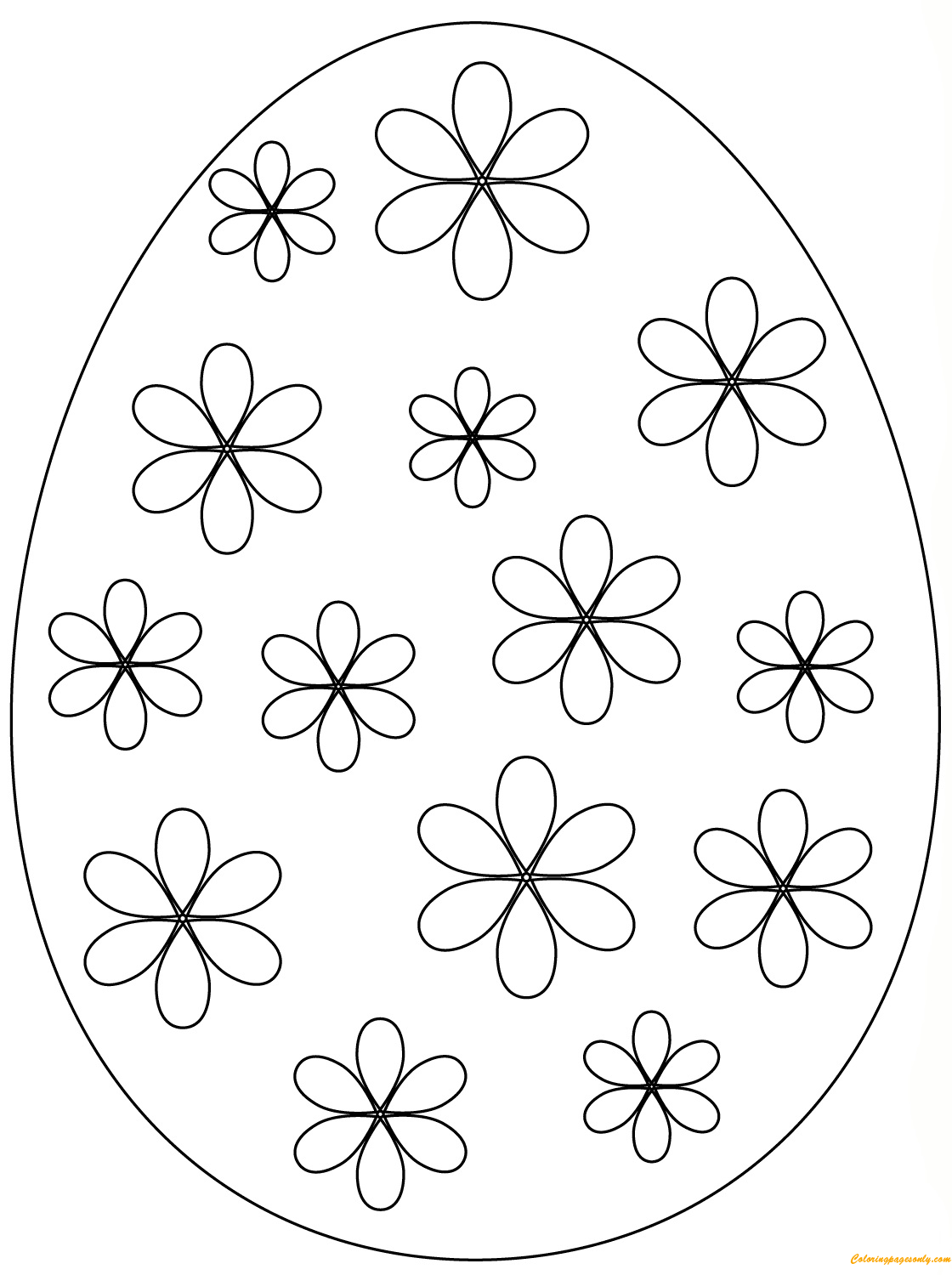 Easter Egg Simple Flowers Coloring Pages - Arts & Culture Coloring Pages -  Free Printable Coloring Pages Online
