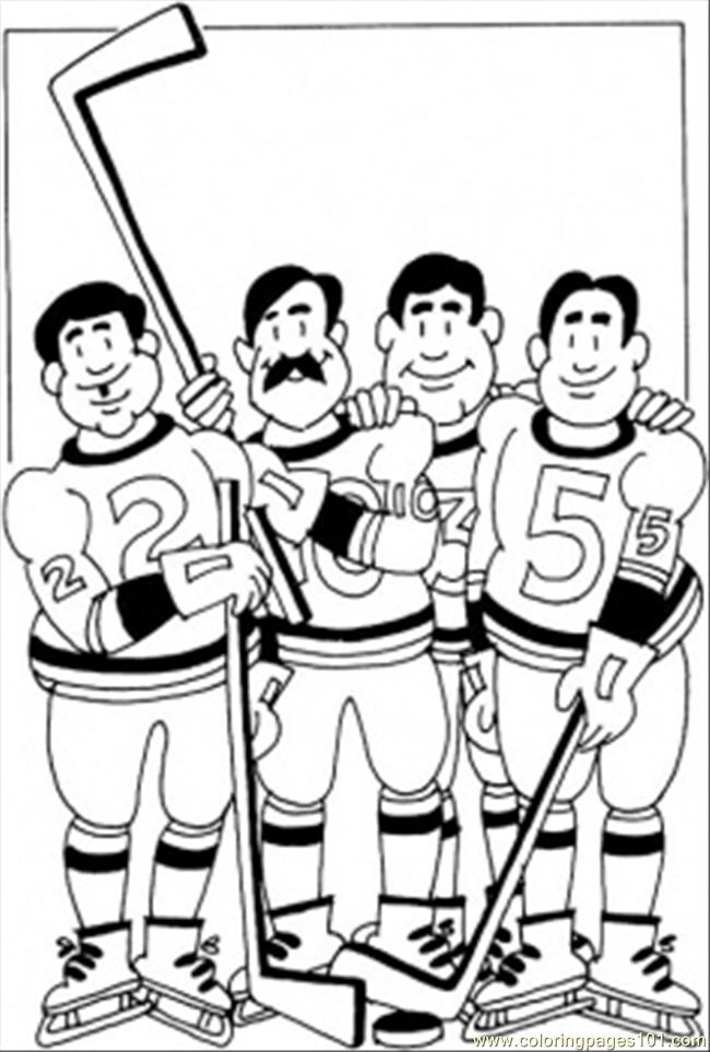 Hockey Team Coloring Page Coloring Page - Free Winter sports Coloring Pages  : ColoringPages101.com