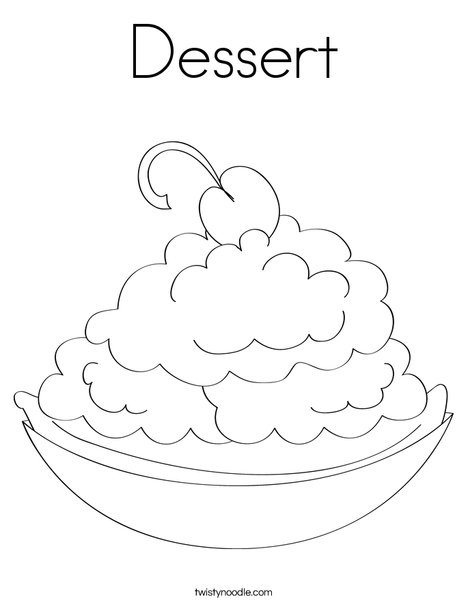 Dessert Coloring Page - Twisty Noodle