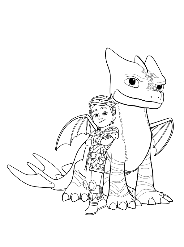 Kids-n-fun.com | Coloring page Dragon Rescue Riders Roof and Winger