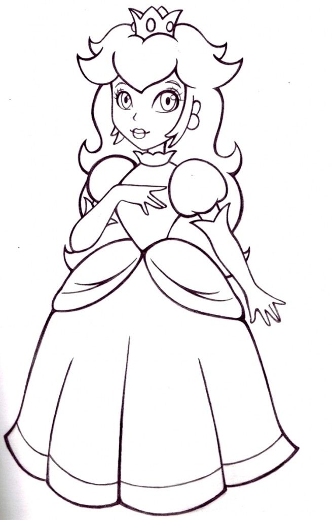 Coloring Pages Princess Peach Printable - Coloring