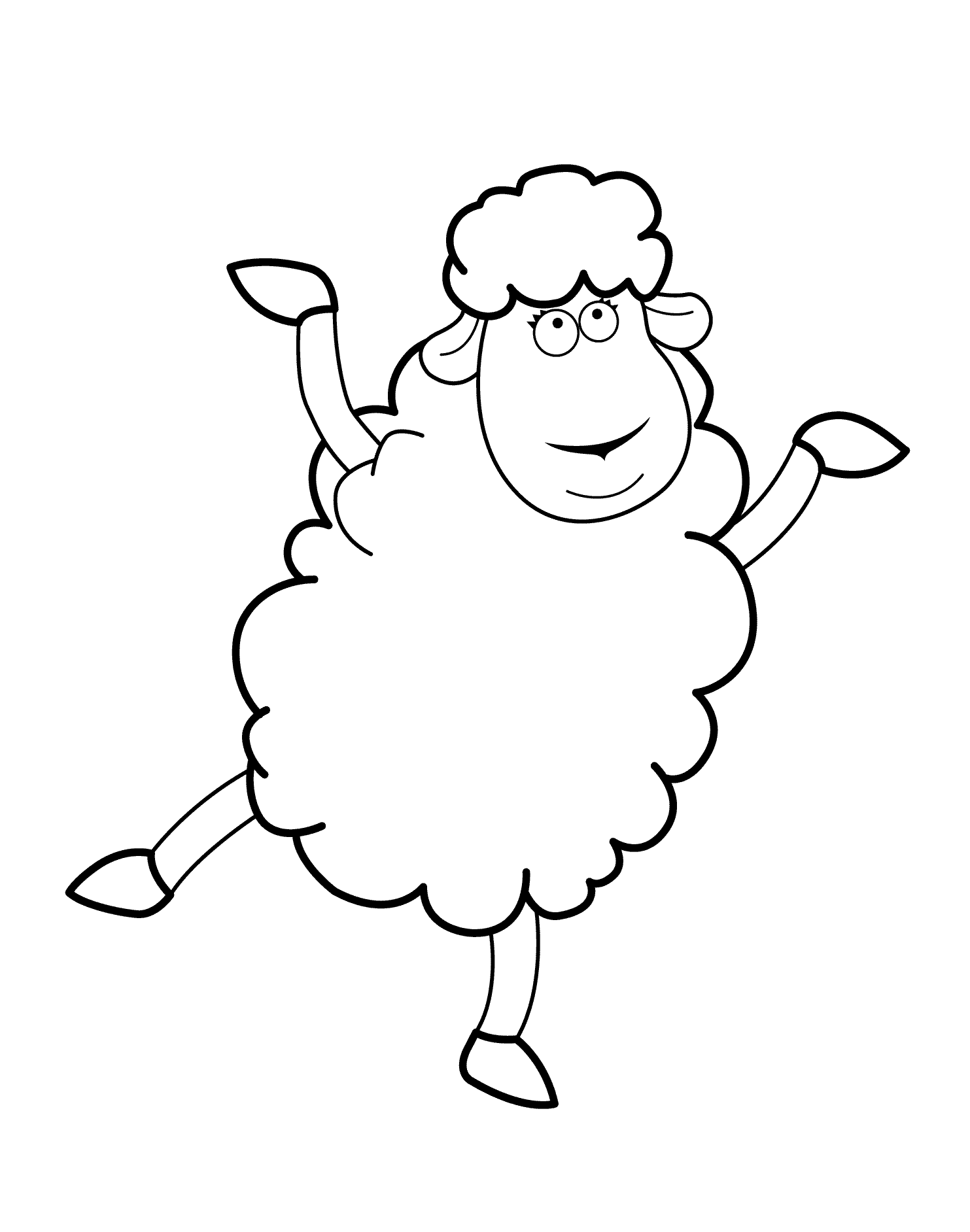 Funny Sheep Cartoon Animals Coloring Pages For Kids Printable ...