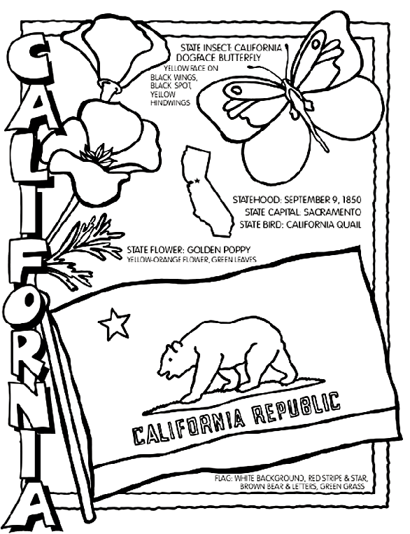  California State Coloring Page