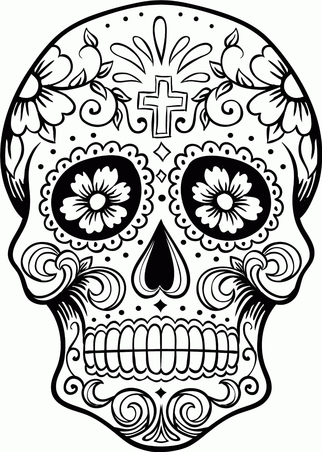 Candy Skulls Coloring Pages - High Quality Coloring Pages
