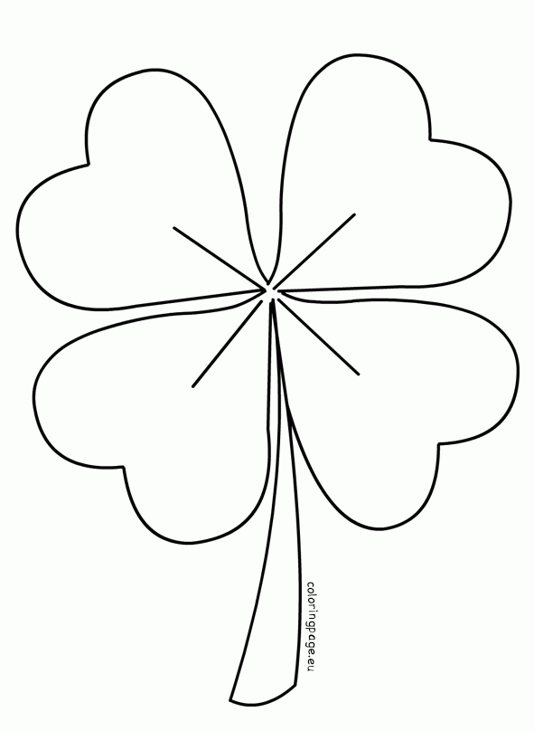 shamrock lucky template  four leaf clover  coloring home