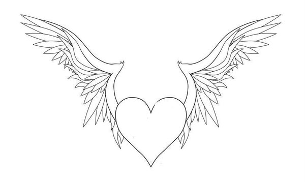 Heart With Wings Coloring Page