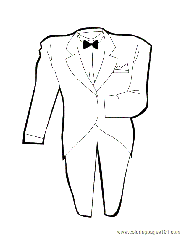 Tuxedo Coloring Page for Kids - Free Clothing Printable Coloring Pages  Online for Kids - ColoringPages101.com | Coloring Pages for Kids