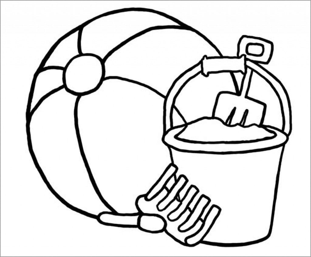 Beach Ball For Summer Coloring Page - Free Printable Coloring Pages for Kids