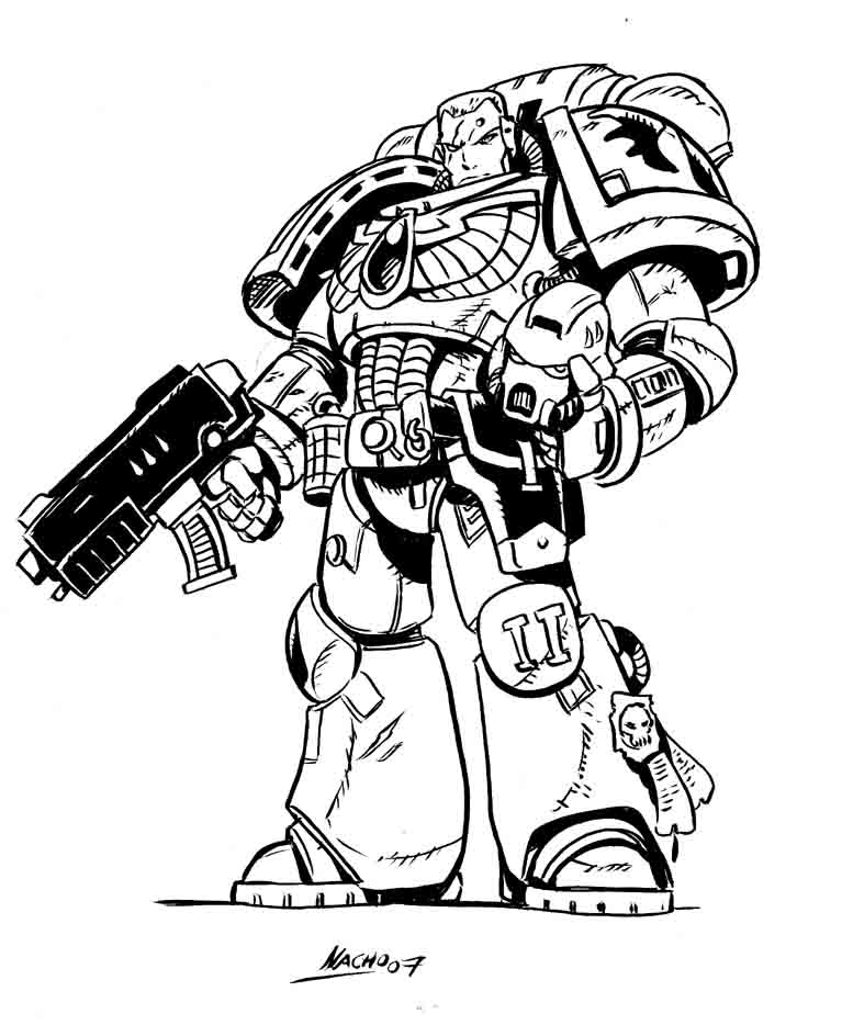 7 Pics Of Space Marine Coloring Pages Warhammer 40K Space