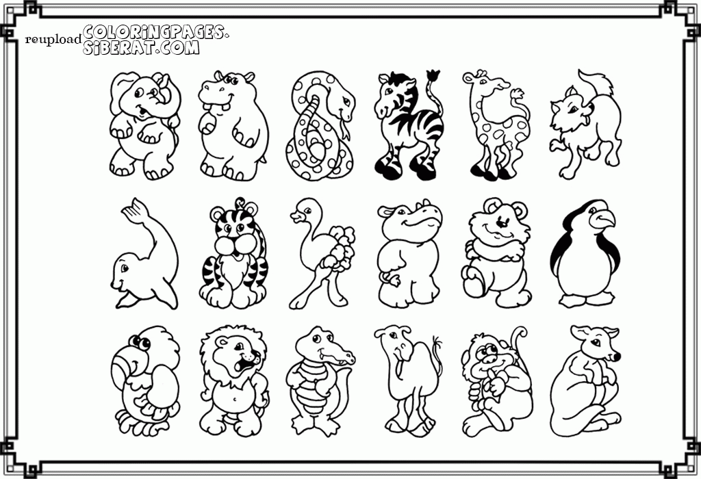 All animals coloring pages download and print for free