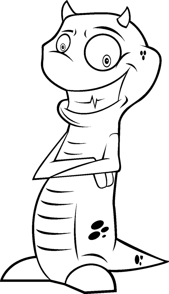 cute monster cartoons coloring pages. draw the face on the monster ...