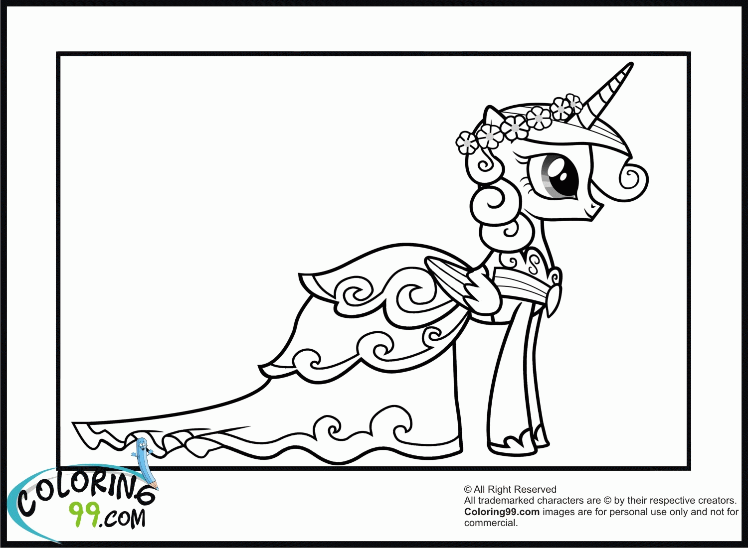 My Little Pony Coloring Pages Princess Cadence Wedding   Coloring Home