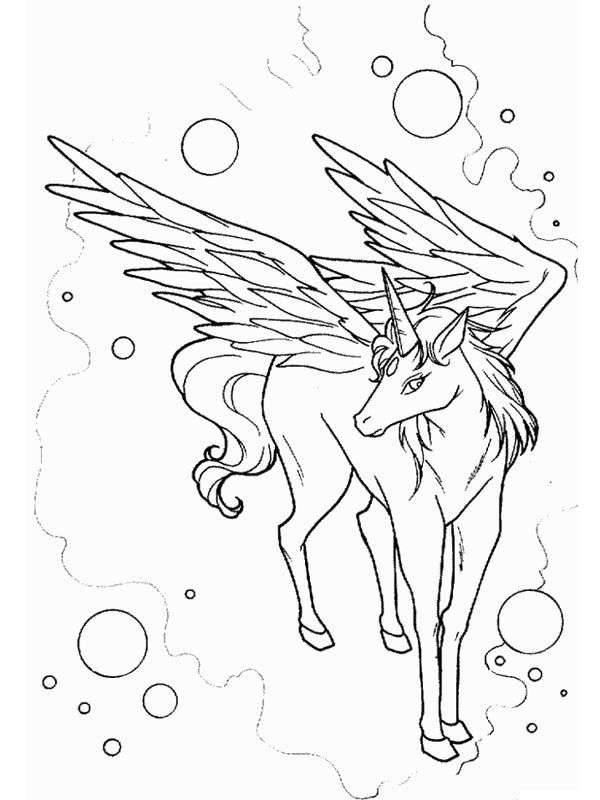 Awesome Drawing of Pegasus Coloring Page - NetArt