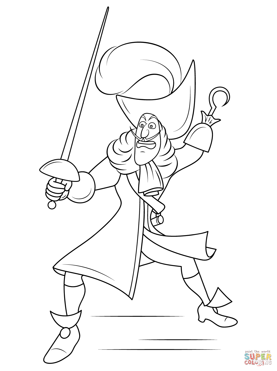 Disney Captain Hook coloring page | Free Printable Coloring Pages
