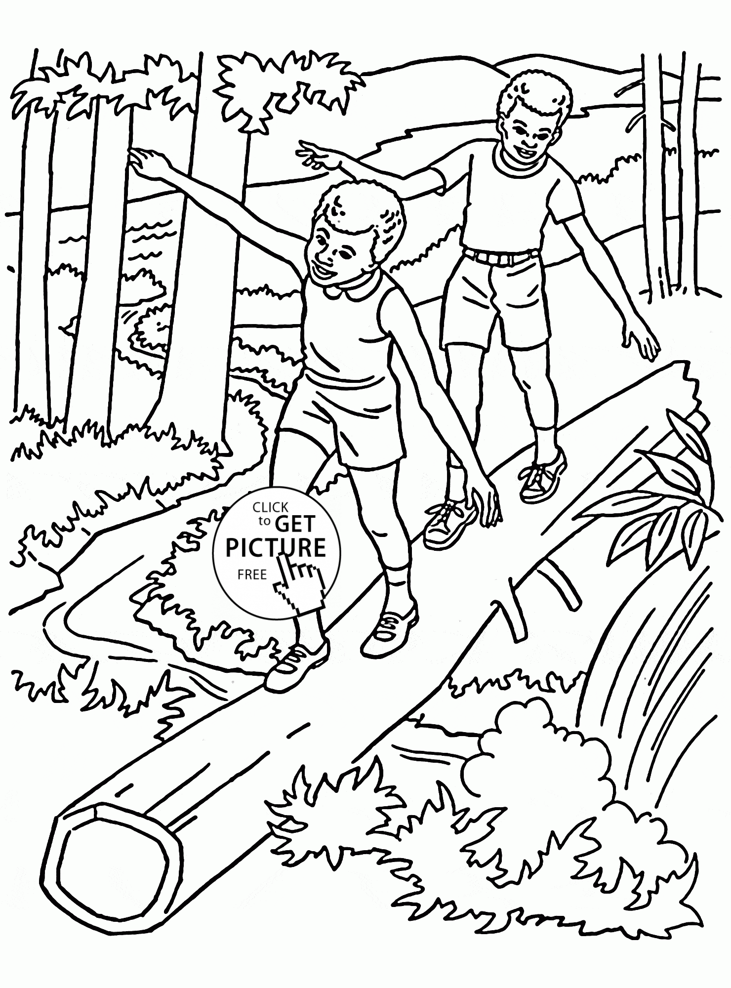 Forest in Summer coloring page for kids, seasons coloring pages ...