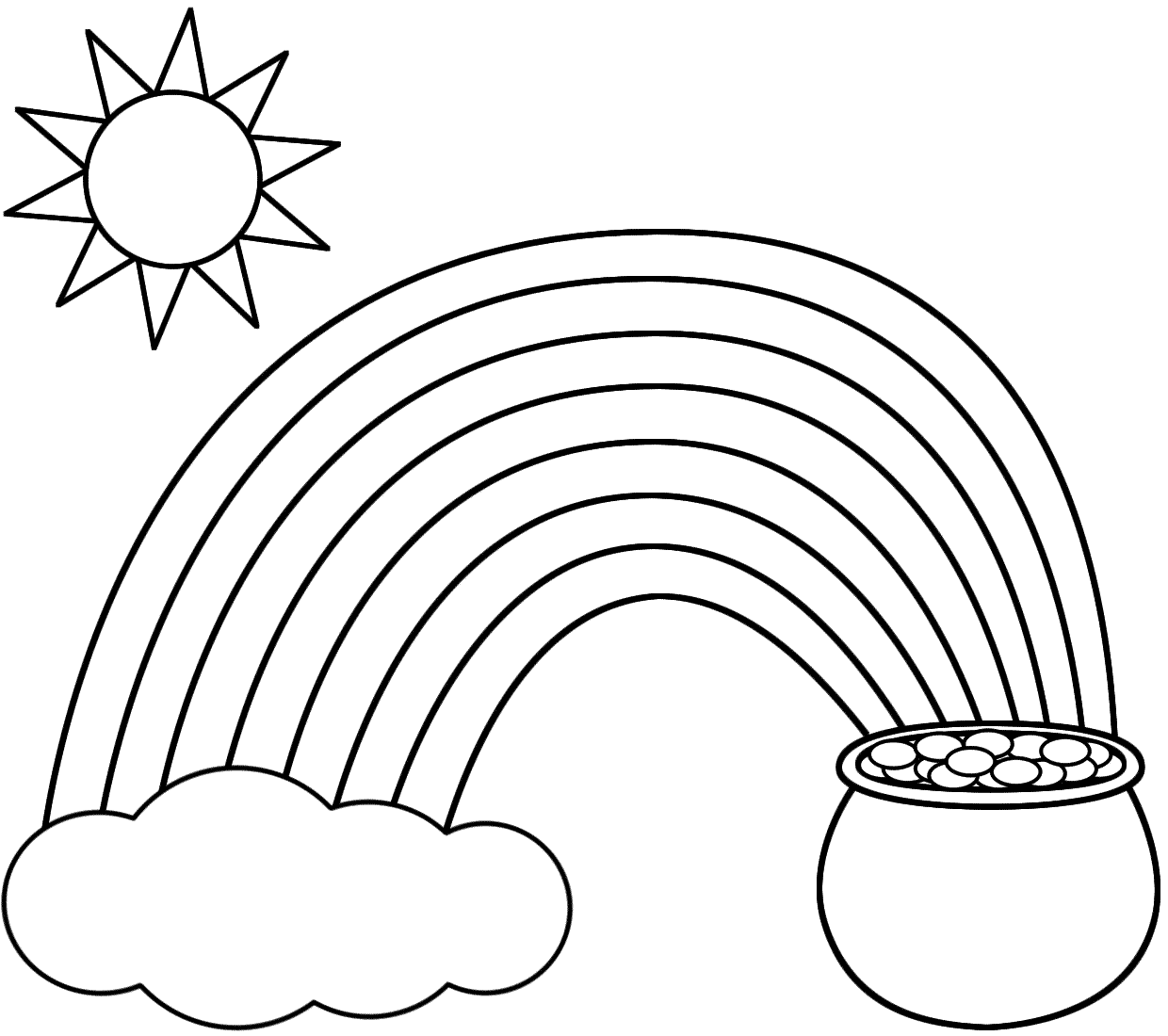 Preschool Coloring Pages Of Rainbows   Coloring Home