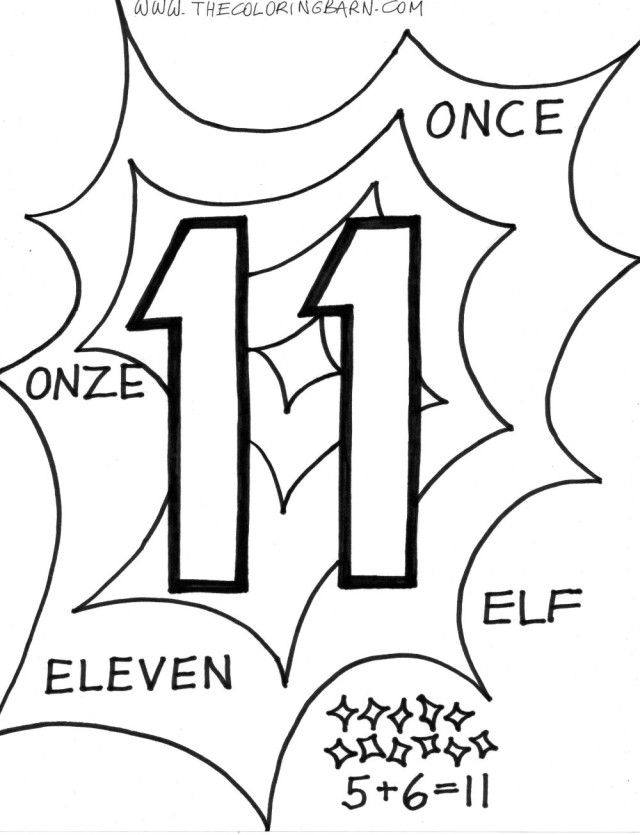 number 11 coloring page coloring home