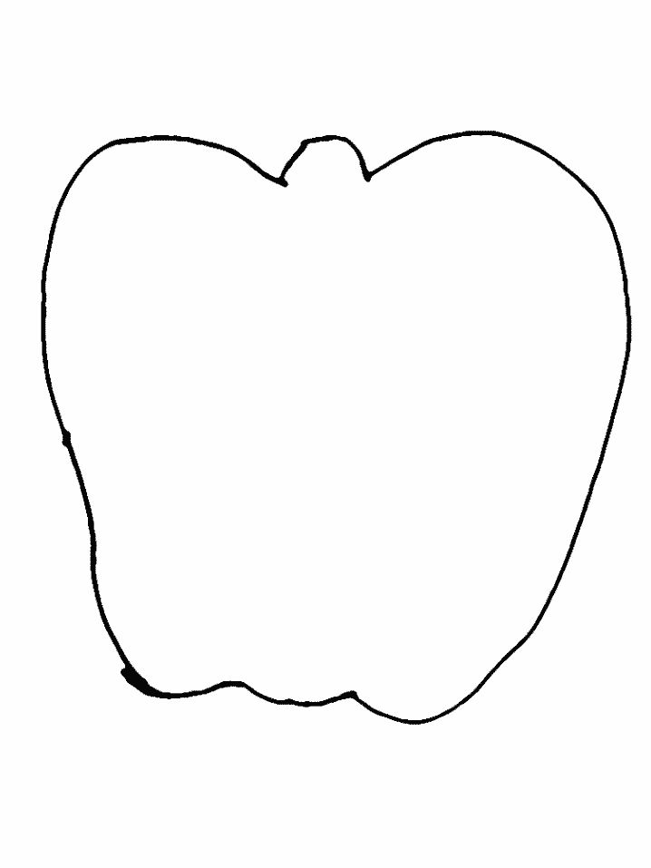 Printable Apple Simple-shapes Coloring Pages