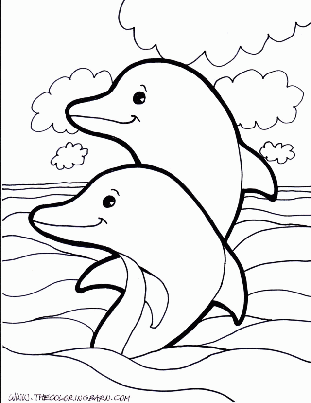 Beach Coloring Pages Free Dolphin Coloring Pages Printable 276467 