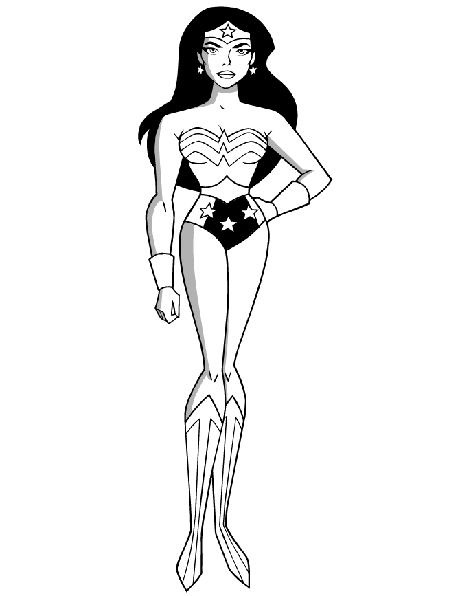 Wonder Woman Superhero Coloring Page