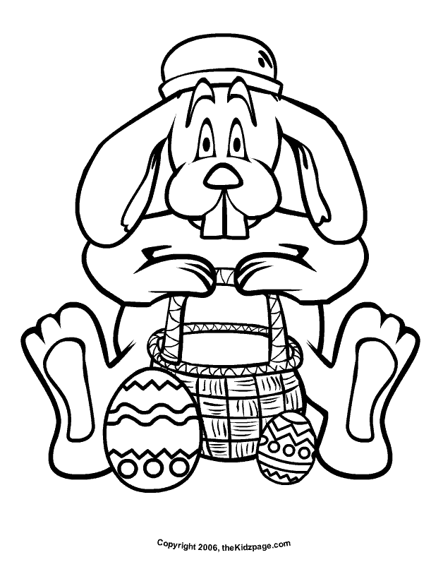 Cartoon Easter Bunny Free Coloring Pages for Kids - Printable 