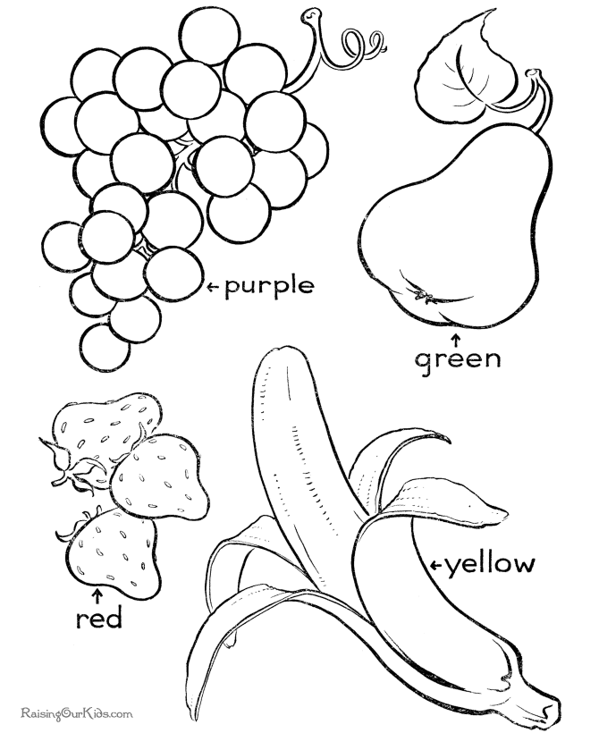 Fruit coloring page to print and color | fruit and veggie coloring pa…