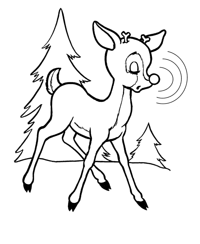 Rudolph the Red Nose Reindeer Coloring Page - Rudolph's Nose 