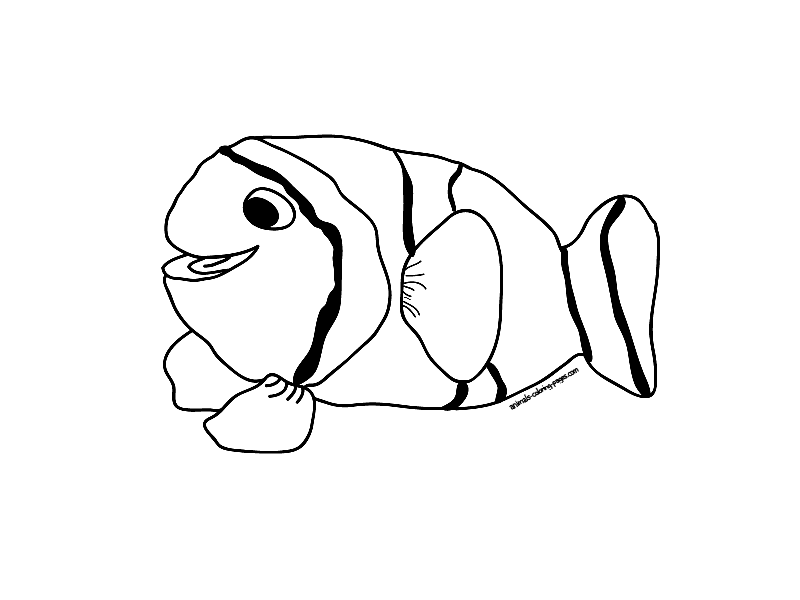 clown fish outline - Quoteko.