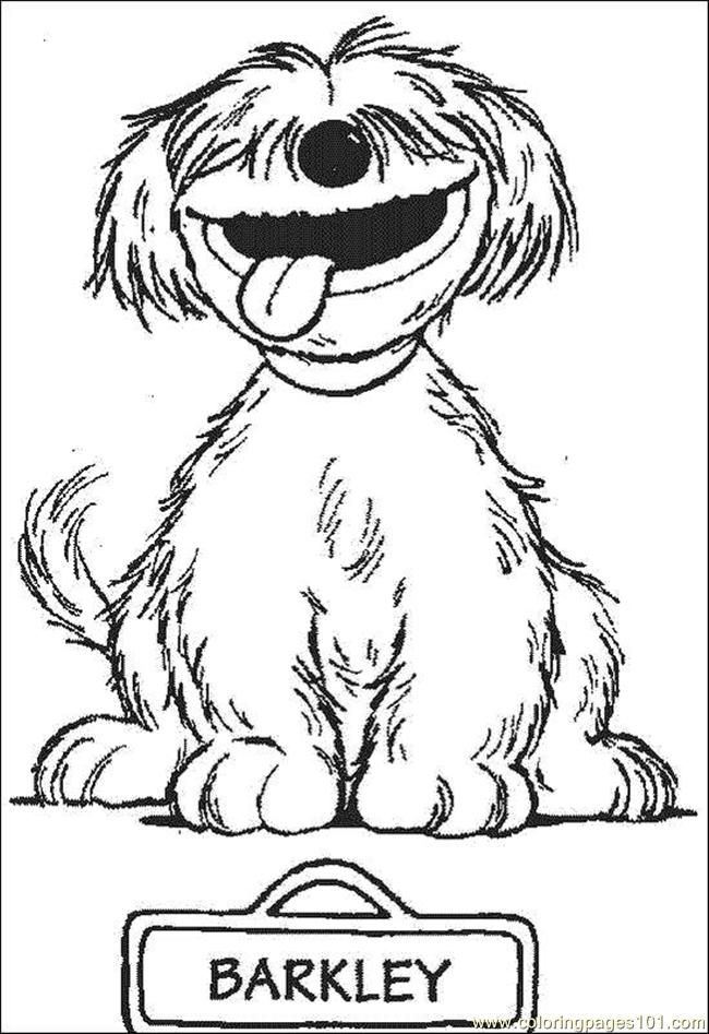 Coloring Pages Barkley (Cartoons > Sesame Street) - free printable 