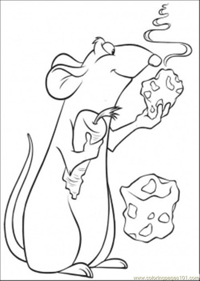 Coloring Pages Remy With Tasty Cheese (Cartoons > Ratatouille 