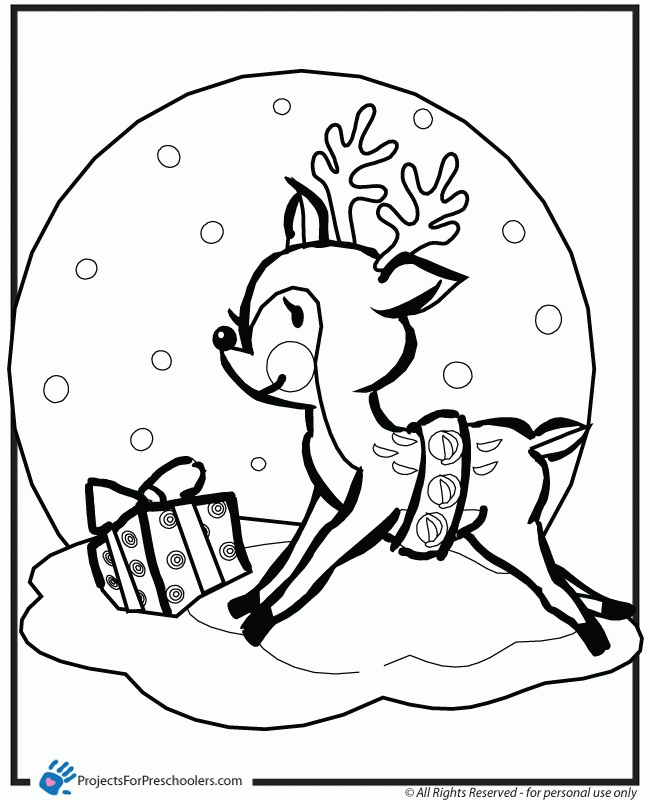 Free Printable reindeer coloring page - from 
