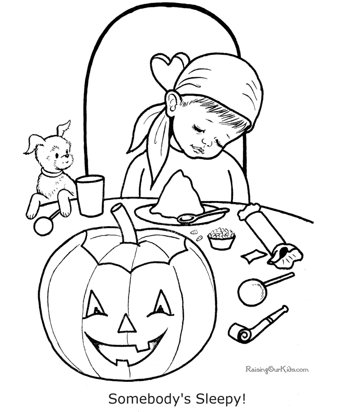 Kid Halloween Coloring Pages - 026