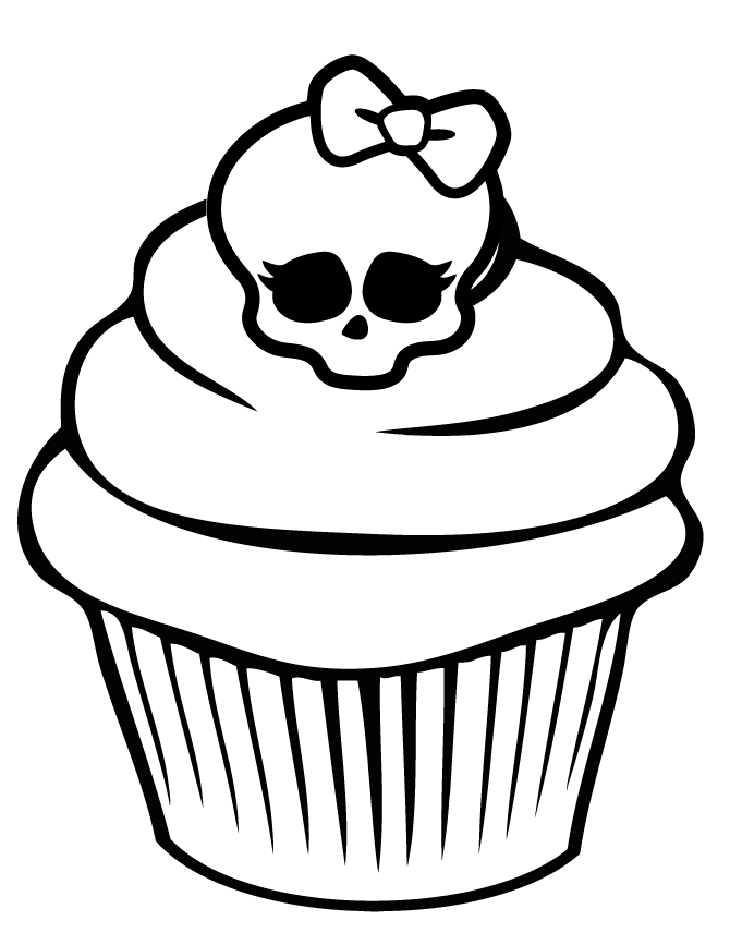 Monster High Skullette Cupcake Coloring Page | Free Printable 