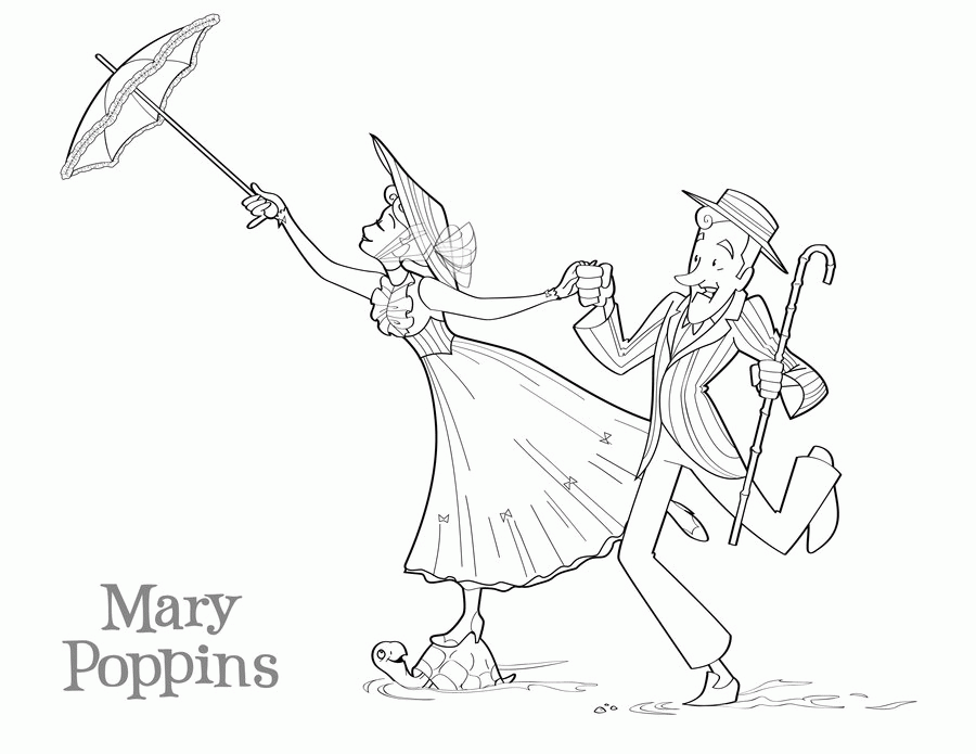 Mary Poppins coloring page by BetterthanBunnies