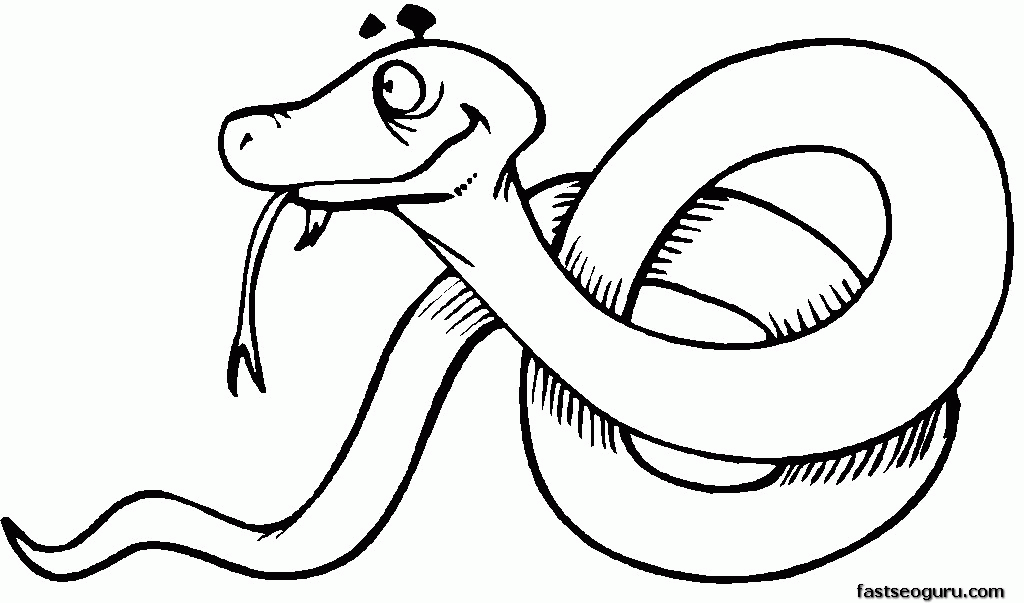 coloring pages of jungle snake printable