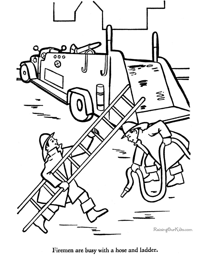 Fire truck coloring sheets