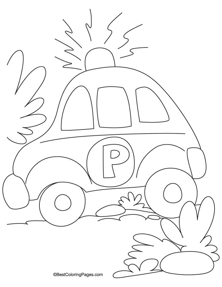 Police petrol car coloring page 1 | Download Free Police petrol 